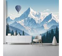 Papel Pintado no tejido 350 x 256 cm - Dibujos Animados 3D Efecto Murales, Montañas Globo aerostático Bosque Estampados Papel Pintado Mural para Salón Dormitorio Oficinas habitaciones