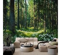 Papel pintado no tejido con efecto 3D de bosques densos y árboles grandes, mural de pared verde para sala de estar, dormitorio, pasillo, fondo de TV, decoración de pared, 250 cm x 175 cm