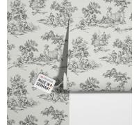 Papel pintado no tejido con personas y árboles, diseño moderno, color beige y negro, fabricado en Alemania, 10,05 x 0,53 m