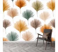 Papel pintado no tejido simple abanico pluma planta 250 x 175 cm (L x H) decoración mural póster tapiz papel pintado foto estilo bohemio para sala de estar dormitorio de niños decoración fondo tv