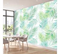 Papel pintado no tejido Tropical Botánico Acuarela Palmas Hojas de Helecho Decoración de Pared XL Póster Panorámico Fotográfico, Papel pintado para dormitorio salón infantil, 250 x 175 cm