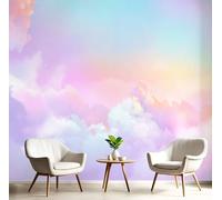 Papel Pintado Nubes Pared 3D Papel Tapiz - Cielo Arcoiris Murales Tapiz Fotomural para Sala Cuarto Oficina Salón Tv Fondo Pared Dormitorio Decoración, Colores Del Arco Iris