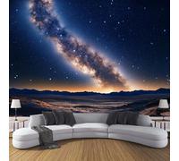 Papel Pintado Paisaje Del Cielo Nocturno 250×175cm Fotomurales Para Pared de Seda 3D, Desierto Galáctico Papel Tapiz Pintado En Tejido de seda - Pared Moderna,Azul Murales Fotográficos Decorativos