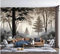 Papel Pintado Paisaje forestal Helechos arborescentes Paisaje 450x356cm Fotomurales Seda, Realismo Papel Tapiz Grande Murales Fotográfico Moderno Decoración de Paredes
