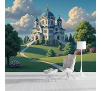 Papel Pintado Palacio Ruso Prado 350x256cm Efectos 3D Papel Tapiz Fotográfico Realismo Clásico Póster Fotomurales Decoración Pared Para Dormitorio Sofá TV Decorativos Murales