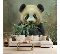 Papel Pintado Panda 500 x 280 CM, 3D Animal Dormitorio Mate Grueso Fotomurales Pared, Impermeable Murales Papel Tapiz, No Tejido Sala de Estar Papel Tapiz Grande