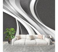 Papel Pintado Panorámico 250x175 cm LíNeas Abstractas Y DináMicas Personalizable Fotomurales No Tejido Póster Pared Decoración In Bianco E Nero 3D Duradero y Resistente a las manchas Fotomurales