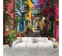 Papel Pintado Panorámico 350x256 cm Arquitectura Encantadora De La Ciudad Personalizable Fotomurales No Tejido Póster Pared Decoración PúRpura 3D Duradero y Resistente a las manchas Fotomurales