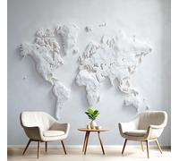 Papel Pintado Panorámico 3D 250X170Cm Seda Mapa De Relieve Decoración De Pared Nórdico Minimalista Para Niños Dormitorio Salón Mural Xxl Póster Grande