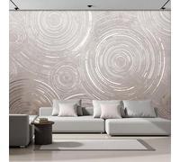 Papel Pintado Panorámico 3D 250x175cm tejido no tejido Geométrico Círculo Decoración de Pared Textura Retro para Dormitorio Salón Mural XXL Póster Grande
