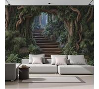 Papel Pintado Panorámico 3D 400X280Cm Seda Sendero De La Selva Tropical Decoración De Pared Sistema Secreto Del Bosque Para Niños Dormitorio Salón Mural Xxl Póster Grande