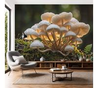 Papel Pintado Panorámico 3D 400x280cm Seta De Madera Musgosa Fotomurales Pared Seda Realismo Natural Fotográfico XXL Decorativos Murales para Dormitorio Salón Estudio, Verde