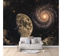 Papel Pintado Panorámico 3d Cuerpos Celestes 3D TNT Papel Tapiz Estrella Decoración De la Pared Murales para Salón, Dormitorio, Habitación para Niños, TV-400x280cm