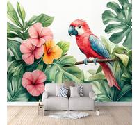Papel Pintado Panorámico 3d Flores De Loro Tejido No Tejido Papel Tapiz Selva Tropical Decoración De la Pared Murales para Salón, Habitación para Niños, TV-250x175cm