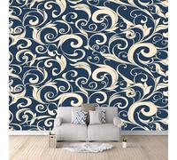 Papel Pintado Panorámico 3d Flores Y Hierba Rizada 3D TNT Papel Tapiz Arte Retro Y Abstracto Decoración De la Pared Murales para Salón, Dormitorio, Habitación para Niños, TV-150x105cm