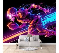 Papel Pintado Panorámico 3d Rugby Robot Tejido No Tejido Papel Tapiz Futuro Decoración De la Pared Murales para Salón, Habitación para Niños, TV-200x140cm
