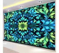 Papel Pintado Panorámico 500 x 280 cm William Morris Flores Fotomurales Pared Tejido No Tejido Decorativos Murales Fotográfico Moderno Decoración de Paredes, Azul Verdoso