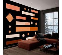 Papel pintado panorámico abstracto geométrico lunares, foto mural moderna 400An x 280Al cm - Papel pintado decoración hogar minimalismo moderno para salón habitación habitación infantil oficina