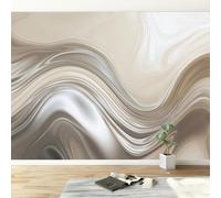 Papel pintado panorámico Abstracto Líquido Mármol Rayas, Foto mural papel pintado Moderno - Póster cuadros 350An x 256Al cm para salón dormitorio decoración interior del hogar