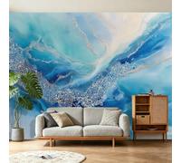 Papel pintado panorámico abstracto moderno de 350 x 256 cm, papel pintado fotográfico no tejido, para salón y dormitorio, niño, Mädchen Nursery, fluido burbujas manchas ondas