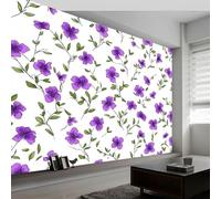 Papel Pintado Panorámico Acuarela Plantas Vides Flores, Foto Mural Moderna 400An x 280Al cm - Papel Pintado Decoración Hogar Estilo Grafiti para Salón Habitación Habitación Infantil Oficina