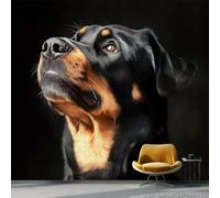 Papel Pintado Panorámico - Animales Perros Retratos Mural Fotográfico Artístico 200 x 140 cm, Negro Papel Pintado No Tejido Decoración De Pared Sala Oficina Salón Dormitorio