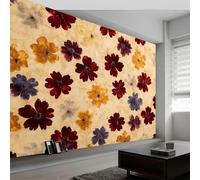 Papel pintado panorámico antiguo plantas flores, foto mural moderna 500An x 280Al cm - Papel pintado decoración hogar shabby chic para salón habitación habitación infantil oficina