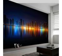 Papel Pintado Panorámico Arte Fotografía Neón Rayas, Foto Mural Moderna 500An x 280Al cm - Papel Pintado Decoración Hogar Arquitectura Urbana para Salón Habitación Habitación Infantil Oficina