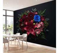 Papel pintado panorámico botánico vintage - Decoración XXL de pared, diseño de hojas de helecho fotográfico - pared de papel pintado no tejido para dormitorio salón salón oficina - foto de pared 350 x