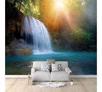 Papel pintado panorámico cascada arco iris de la bahía de los amantes 400 x 280 cm papel pintado fotográfico, fotografía de la naturaleza pared foto - tela no tejida tapiz decorativo para dormitorio