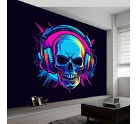 Papel pintado panorámico casco de ciencia ficción, papel pintado personalizado estilo anime, mural moderno para sala de estar o dormitorio, pintura decorativa de pared 250 x 175 cm (L x H)