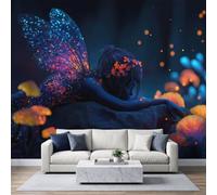 Papel pintado panorámico de 350 x 256 cm, diseño de alas de mariposa para adolescentes, papel pintado, para sala de estar, dormitorio, dormitorio infantil, decoración de pared