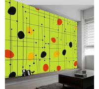 Papel pintado panorámico de estilo moderno abstracto del medio del siglo, papel pintado personalizado a rayas coloridas, mural moderno para sala de estar, dormitorio, pintura decorativa de pared 500 x