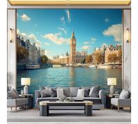 Papel pintado panorámico de Londres Big Ben Edificio del Parlamento 400 x 280 cm Papel pintado fotográfico sin tejer, Fotografía mural tapicería decorativa para cocina, sala de estar, dormitorio