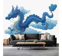 Papel pintado panorámico dragón lindo 450 x 315 cm póster de pared 3D, diseño de dibujos animados, tapiz fotográfico, pintura de pared, papel pintado no tejido, mural para sala de estar, dormitorio