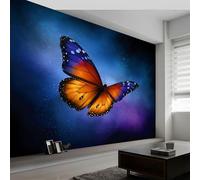 Papel Pintado Panorámico Espacio Mariposas Estrellas, Foto Mural Moderna 300An x 210Al cm - Papel Pintado Decoración Hogar Estilo de Arte Fantástico para Salón Habitación Habitación Infantil Oficina