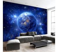 Papel Pintado Panorámico Estilo Arte Digital Ciencia Ficción 250 X 175 Cm Fotomurales No Tejido Con La Tierra En El Espacio, Murales Decoración Póster Pared Personalizado 3D Para Salón Dormitorio