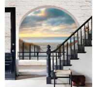 Papel Pintado Panorámico Estilo nórdico de Instagram,Fotomural Paisajes costeros y playas Papel Pintado Tejido No Tejido No Autoadhesivo Decoración de Pared Salón,Decoración de Pared 200x140cm