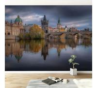 Papel Pintado Panorámico Estilo Vintage 450An x 315Al cm, Foto Mural Papel Pintado Ciudad Paisaje Arquitectura Puente - Póster Mural y Cuadros para Salón Dormitorio Decoración Interior del Hogar