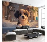 Papel Pintado Panorámico Fotomurales 450X315Cm - Papel Pintado Fotográfico Lindo Perro Montaña Bernés Bañera Con Animales Realistas Murales Naranja Póster Niños Juvenil Salón Dormitorio Decoración