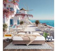 Papel Pintado Panorámico Fotomurales Arquitectura RomáNtica MediterráNea 300x210 cm, Murales de Pared Decoración Póster in Tejido No Tejido Paisajes Naturales Personalizado 3D Para Salón Dormitorio