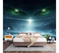 Papel Pintado Panorámico Fotomurales Ciencia FiccióN Alien Estilo Terror 300x210 cm, Murales de Pared Decoración Póster in Tejido No Tejido Azul Personalizado 3D Para Salón Dormitorio Oficina