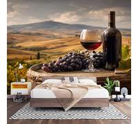 Papel Pintado Panorámico Fotomurales Cultura Del Vino 300x210 cm, Murales de Pared Decoración Póster in Tejido No Tejido Paisaje Natural Personalizado 3D Para Salón Dormitorio Oficina