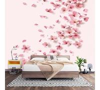 Papel Pintado Panorámico Fotomurales Estampado RomáNtico de Flores de Cerezo 450x315 cm, Murales de Pared Decoración Póster Multicolor Personalizado 3D Para Salón Dormitorio Oficina