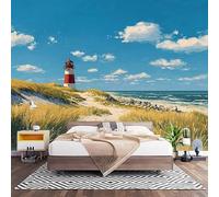 Papel Pintado Panorámico Fotomurales Faro de La Costa 300x210 cm, Murales de Pared Decoración Póster in Tejido No Tejido Paisajes Naturales Personalizado 3D Para Salón Dormitorio Oficina