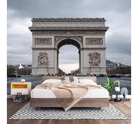 Papel Pintado Panorámico Fotomurales Francia Arquitectura Del Arco de Triunfo 350x256 cm, Murales de Pared Decoración Póster in Tejido No Tejido Paisaje Personalizado 3D Para Salón Dormitorio Oficina