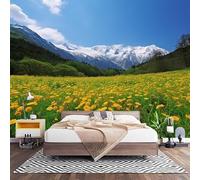 Papel Pintado Panorámico Fotomurales MontañAs Flores Bosques Paisajes 200x140 cm, Murales de Pared Decoración Póster in Tejido No Tejido Naturaleza Personalizado 3D Para Salón Dormitorio Oficina