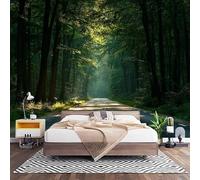 Papel Pintado Panorámico Fotomurales Naturaleza Camino Jungleal 250x175 cm, Murales de Pared Decoración Póster in Tejido No Tejido Multicolor Personalizado 3D Para Salón Dormitorio Oficina
