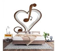 Papel Pintado Panorámico Fotomurales Notas de Amor RomáNticas 350x256 cm, Murales de Pared Decoración Póster in Tejido No Tejido Blanco Personalizado 3D Para Salón Dormitorio Oficina