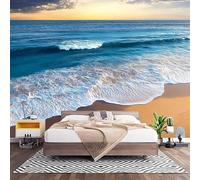 Papel Pintado Panorámico Fotomurales Paisaje Natural 400x280 cm, Murales de Pared Decoración Póster in Tejido No Tejido Hermosa Playa Del OcéAno Personalizado 3D Para Salón Dormitorio Oficina